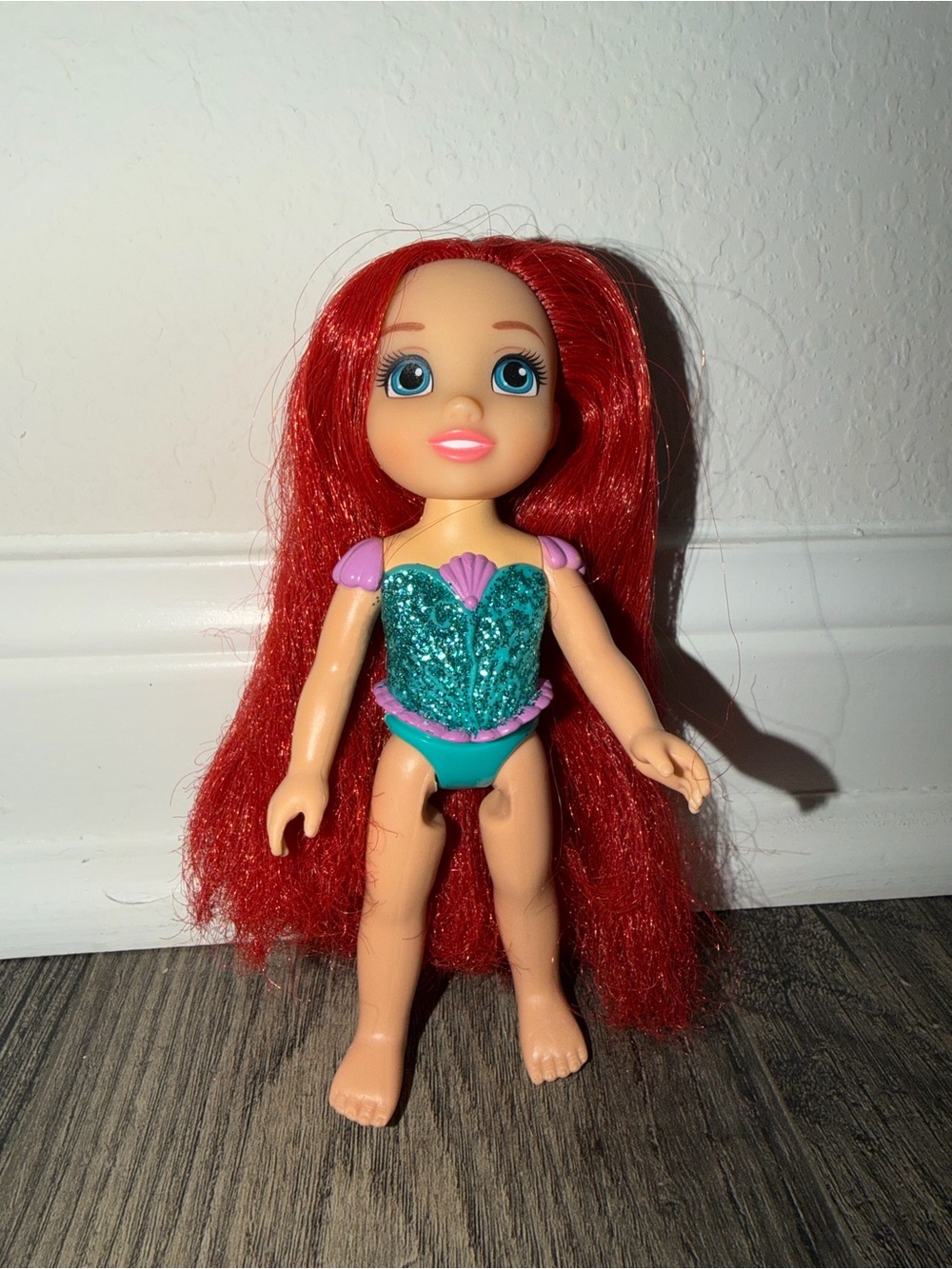 Disney Ariel Red-Haired Mermaid Doll with Teal & Purple Outfit